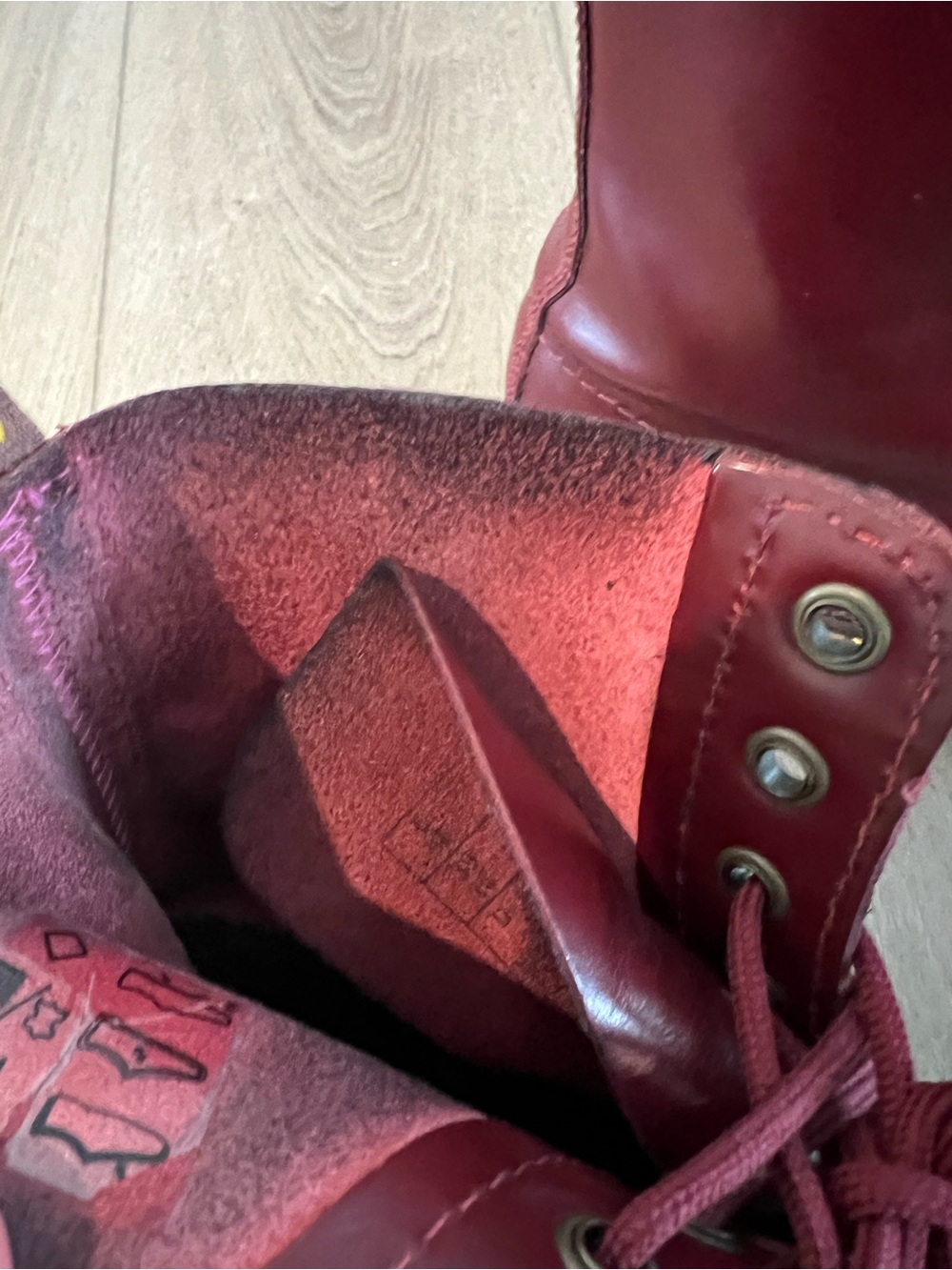 Women’s Dr Martens Pascal Cherry Red Lace-Up Leather Combat Boots US 8 / UK 6 - Picture 10 of 16